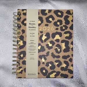 2026 Leopard Print Inspirational 12-month Monthly Weekly Daily Calendar Spiral